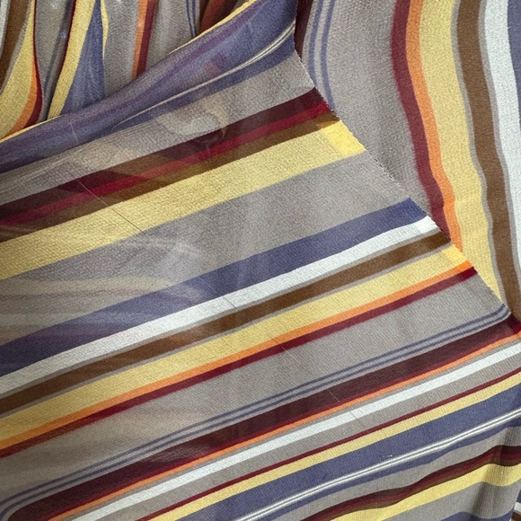 Zimmermann Orange and Brown Wrap Dress with Bishop Sleeves - Picture 7 of 7